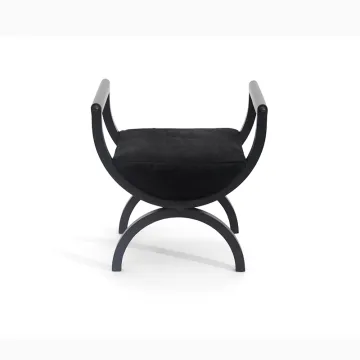 Square Drop Curlule Lounge Chair Dark Replica