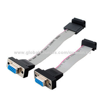D-SUB UL2651 28AWG Grey Flat Cable Assembly, RoHs Directive-compliant