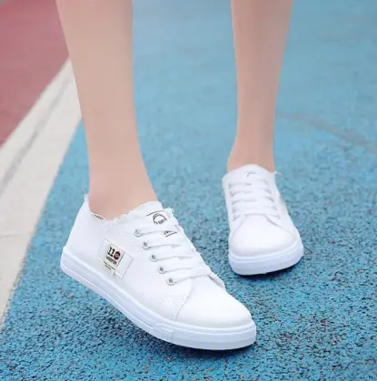 White Women's Canvas Wedge Shoes: Stylish and Comfortable Footwear for Women