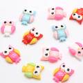 Hot Selling Cute Mini Colorful Resin Owl Shape 100pcs Flatback Charms 100pcs Pretty Cheap Loose Cabochons for DIY Stickers