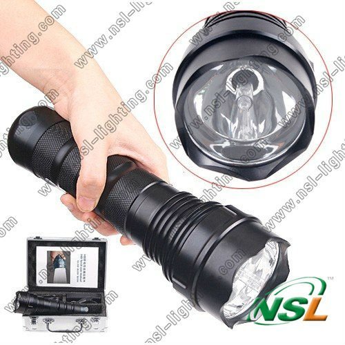 Tactical HID Xenon Flashlight 24W Handheld Torch Lamp Black