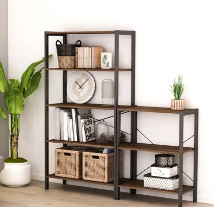 Metal vertical bookshelf home