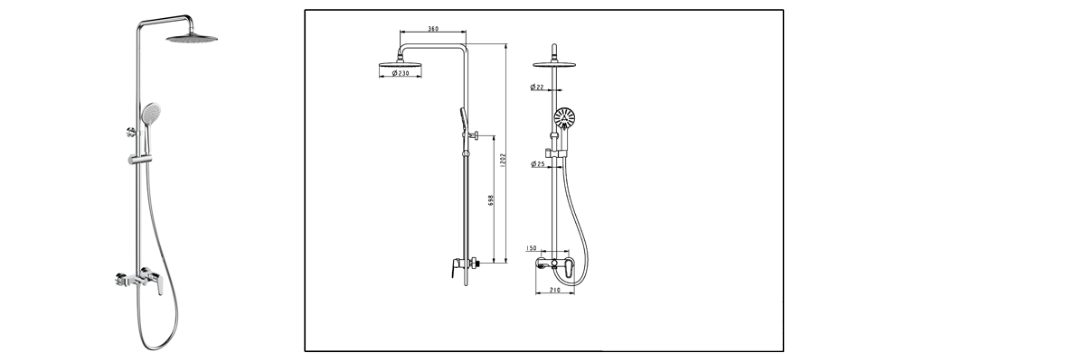 shower systems with rain shower