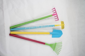 kids long wooden handle with color painting garden tools for children