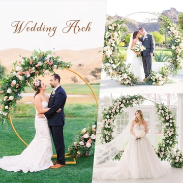 OEM Golden Circular Stage Entrance Metal Arch for Wedding Flowers Decoration