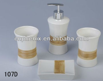 4pcs Ceramic bathroom accessory set /Lotion Dispenser/Tumbler/Toothbrush Holder/Soap dish bath set