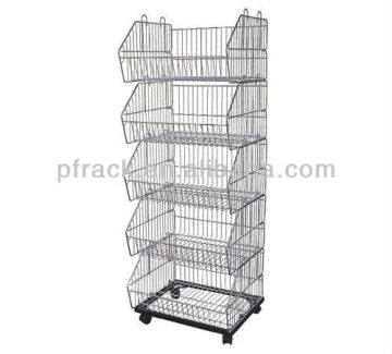 PF-S026 Supermarket metal slanted display shelf