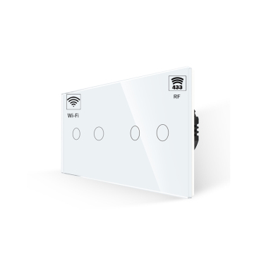 Bingoelec WiFi+RF433 2+2 Gang Double Smart Wall Light Switch - 1000W Touch Switches for Home Automation