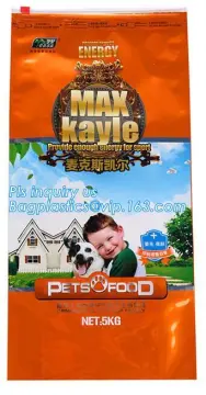 quad seal pet food bag with Top slider zipper/ side gusset slider zipper pet food bag, rabbit food packing bag with zipper