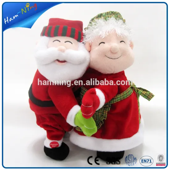 31cm christmas decorating with music instrument sing and dancing Christmas husband and wife
