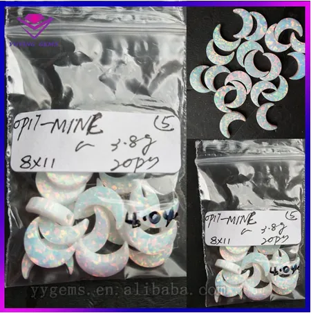 8*11mm Half Moon Heat Treatments Applied White Created Opal Price