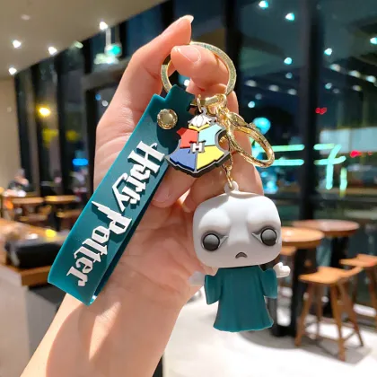 Harry Potter 3D Wristband Key Chain Metal PVC Silicone Pendant Gift