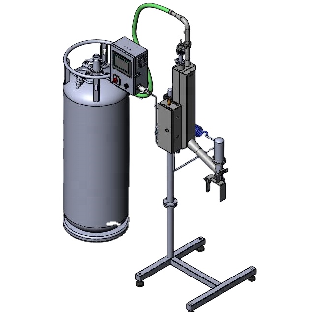 Nitrogen dosing machine for aluminum cans