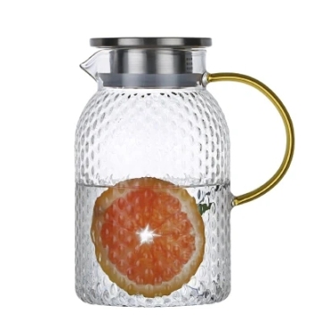 Yüksek Kapasiteli Borosilikat Cam Soğuk Su Isıtı - 1000ml 1300ml 1500ml Çekiç Deseni