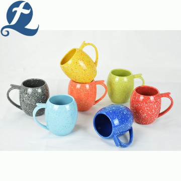 Handmade design ceramic coffee drum handle cups