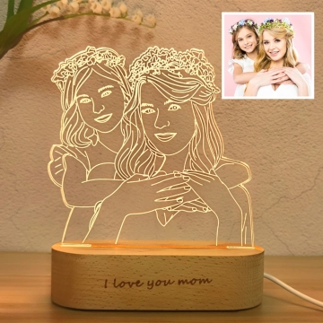 2022 New Creative Custom LED Acrylic Table Lamp for Room Decorative Light 3D Illusion Night Light