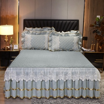 New Bazaar style yarn-dyed lace single bed skirt