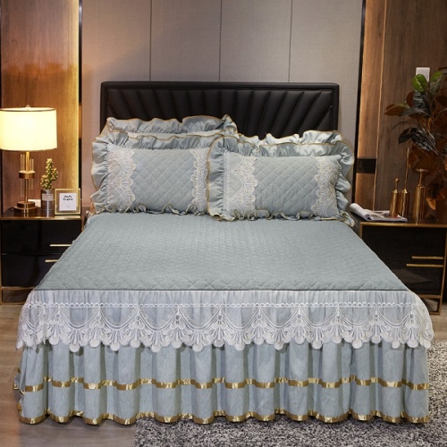 New Bazaar style yarn-dyed lace single bed skirt