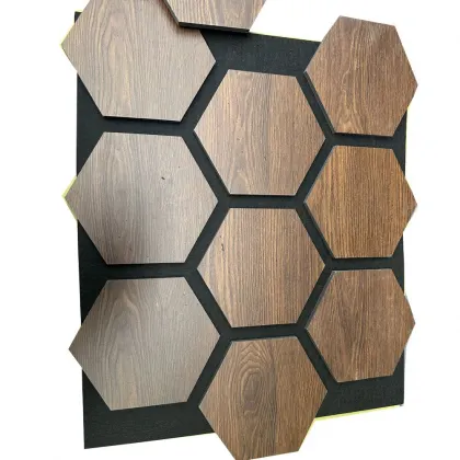 China Factory Polyester Felt Hexagonal Soundproof Ceiling Panels