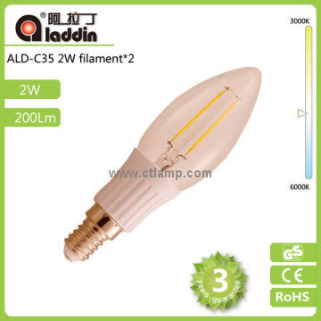 new style 2W C35 filament led bulb light