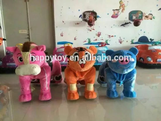 Happy plush coin operated animal scooter kiddie horse toy car in mall