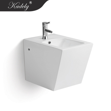 Bathroom Wall-Hung Square Ceramic Bidet with Faucet
