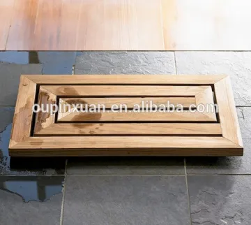Rectangular bamboo bath mat shower mat hot sale healthy and natural bamboo bath floor anti-slip mat
