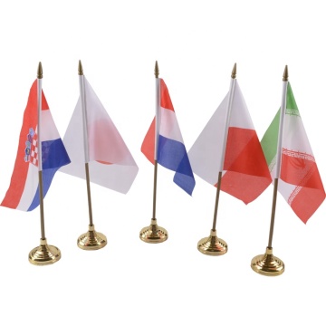 Customized Logo Advertising National Held Hand Flag
