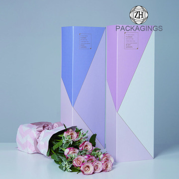 Rectangle rigid cardboard paper gift flower box