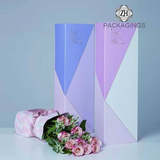 Rectangle rigid cardboard paper gift flower box