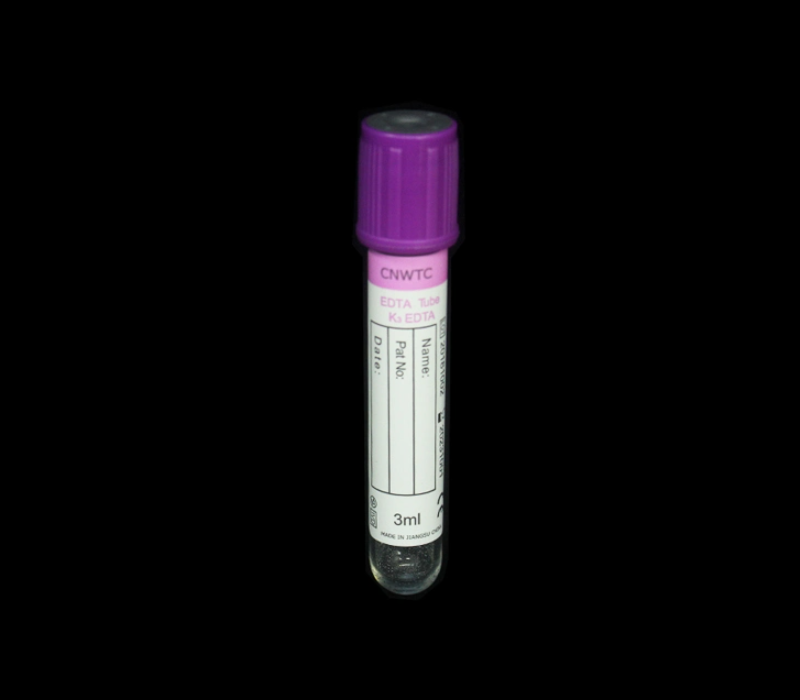 16*100mm Plastic Purple Cap Vacuum Blood Collection Tubes