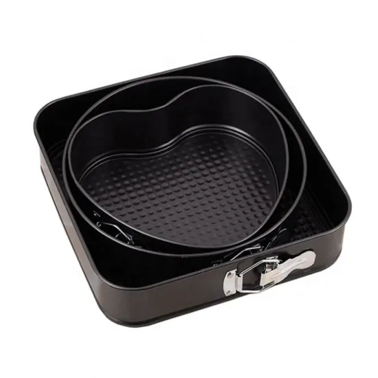 Leakproof Nonstick Cake Pan Set: Round, Square, and Heart-Shaped Springform Baking Molds