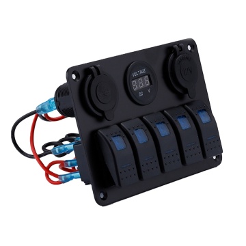 WELFNOBL 12V Illuminated Boat Marine Waterproof Switch Panel