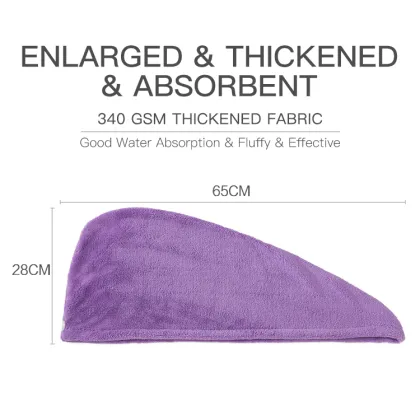 Quick Dry Microfiber Wrap Hair Drying Cap Towel
