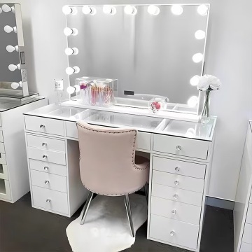 Fabrikpreisgespiegelte Eitelkeitskommode mit 6 Schubladen: Perfekter Make-up-Schreibtisch für Mädchenschlafzimmer
