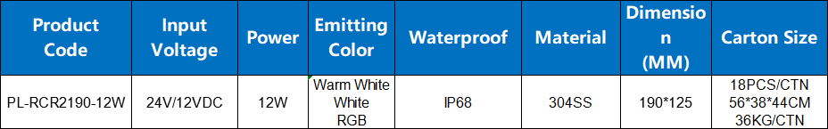 304SS IP68 9watt Underwater light with heat dissipation