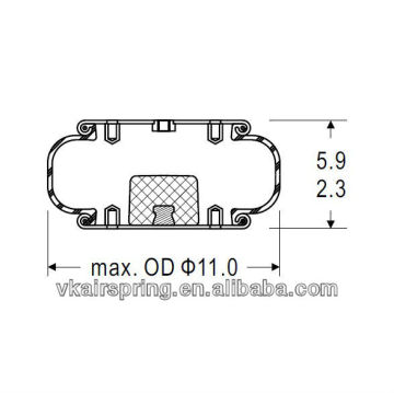 Single convoluted air spring/Air suspension spring 1B9-202/Car part