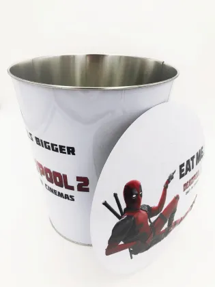 DADI 5L Popcorn Metal Tin Bucket Dome Lid