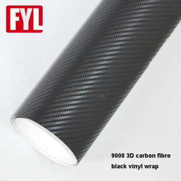 Folha de vinil de carro de fibra de fibra de carbono preto 3D