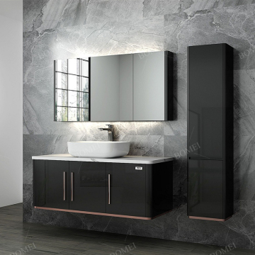 2022 set di vanità del bagno moderno di lusso con controsoffitto in marmo e mobili di design dell'hotel