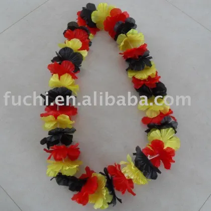 Hawaii flower lei with country flag design