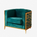 Velvet Single Chair Golden -Leted Nerezová pohovka