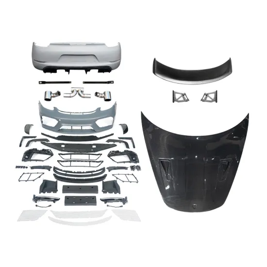 Auto Body Systems 981 Upgrade Kit: GT4 PP Plastic Bumper, Spoiler, Rear Bumper, Carbon Fiber Hood for Porsche 718/981