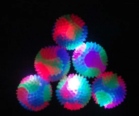 Flashing Rainbow Spiky Bounce Balls 65MM
