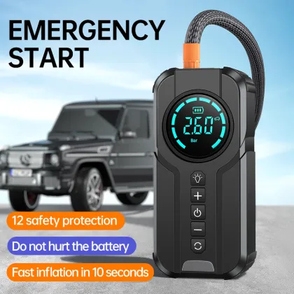 6000mAh Car Emergency Starter with Power Inflatable Pump & Air Compressor