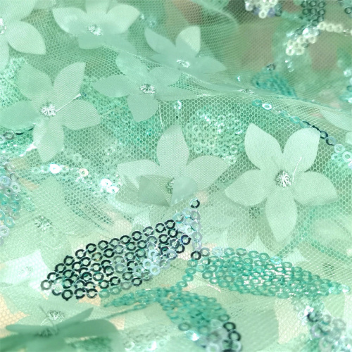 Atmungsaktives Lasergeschnittene Blume bestickte Netzkleiderstoff Stoff