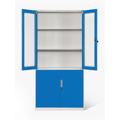 High-end Steel Bookcase with Glass Doors