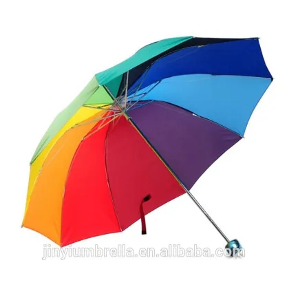 Brand new wind proof mordern long straight rainbow umbrella