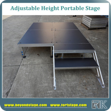Non-slip surface portable stage for outdoor concert equipment