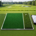 Tapete de práctica de golf Pro Modular de doble césped: césped rugoso de 40 mm y tira de golpe reemplazable con marco de metal
